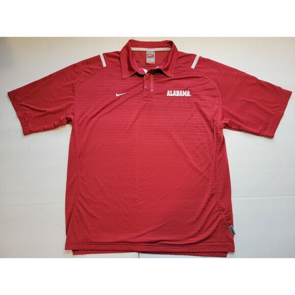 Nike Alabama Crimson Tide Red White Polo Mens Size Large Authentic Team Issued‎ - Picture 1 of 10